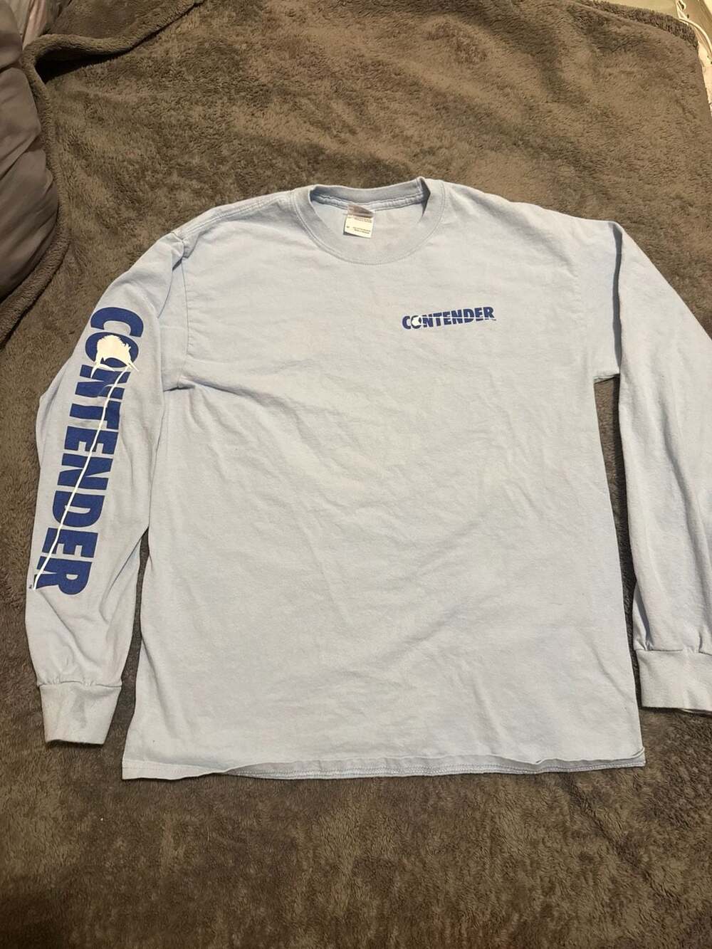 Gildan Ultra Cotton Contender Long Sleeve Shirt Light Blue Size M